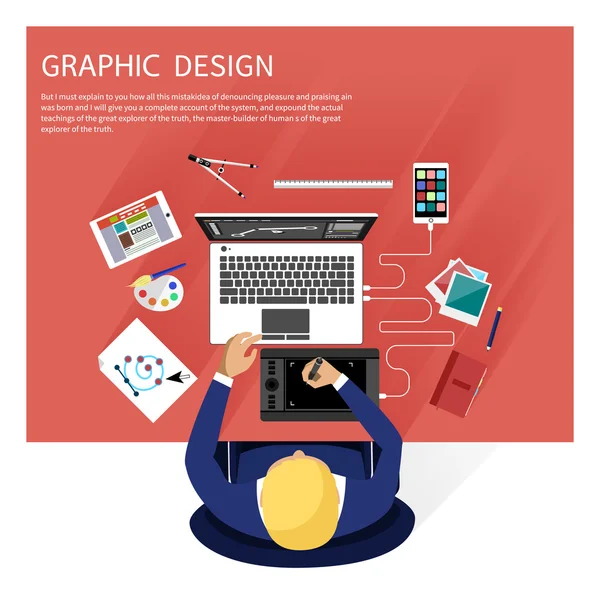 Design gráfico e conceito de ferramentas de designer —  Vetores de Stock