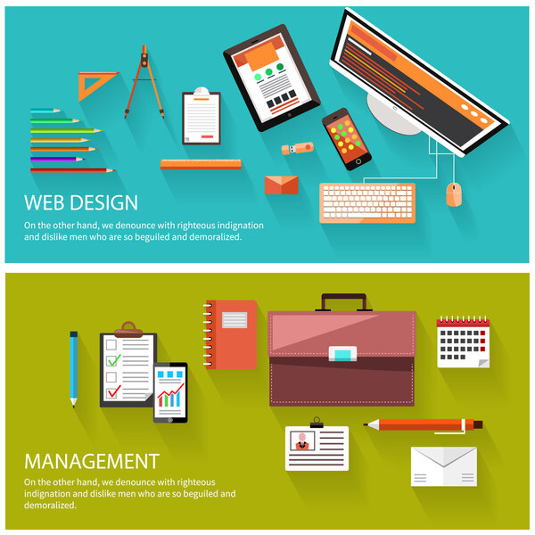 Management and web design concept