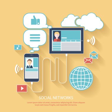 Sosyal ağlar. Uygulama simgeleri bulutu