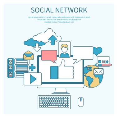 Sosyal ağlar. Uygulama simgeleri bulutu