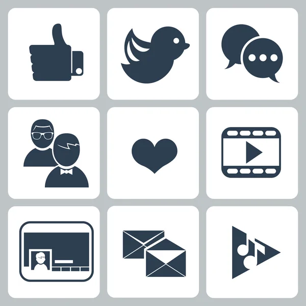 Conjunto de ícones de rede social — Vetor de Stock
