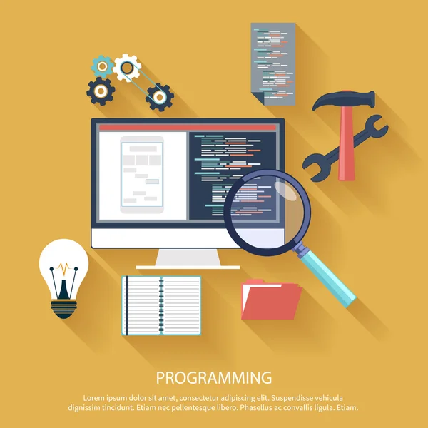 Concepto de programación — Archivo Imágenes Vectoriales