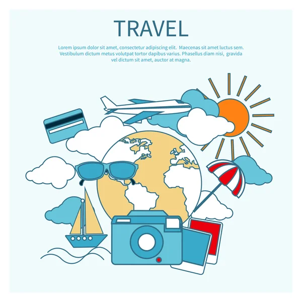 Voyages internationaux en avion — Image vectorielle