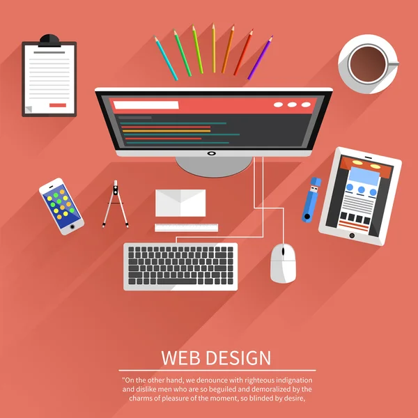 Webdesign. programma voor ontwerp en architectuur. — Stockvector