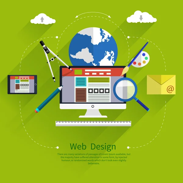 Web tasarım. Tasarım ve Mimarlık programı. — Stok Vektör