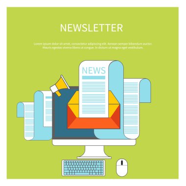 Web contact and business newsletter clipart