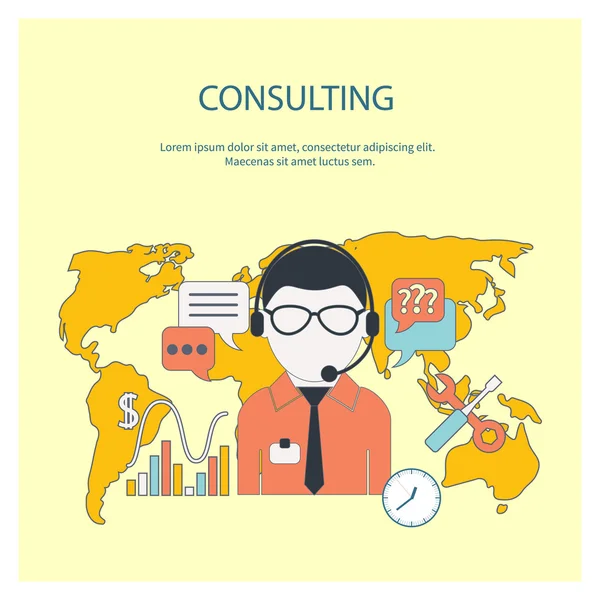 Customer online consulting service concept — Stock Vector