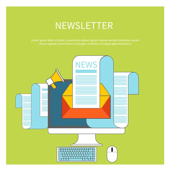 Contatto web e newsletter aziendale — Vettoriale Stock