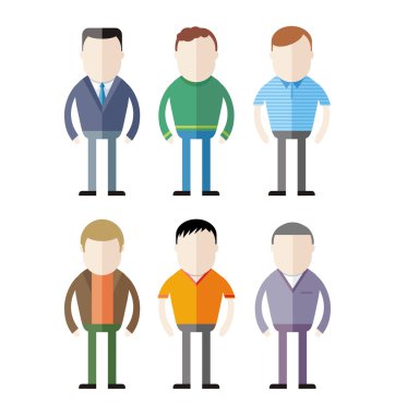 Erkek moda siluetleri kümesi