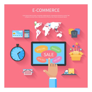 Internet alışveriş kavramı monitör ekran ile