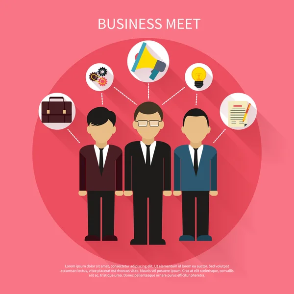 Business people on meet — Stock Vector