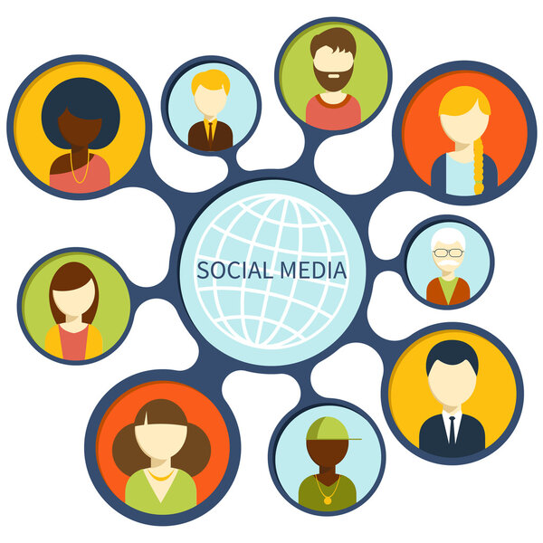 Social media network connection concept