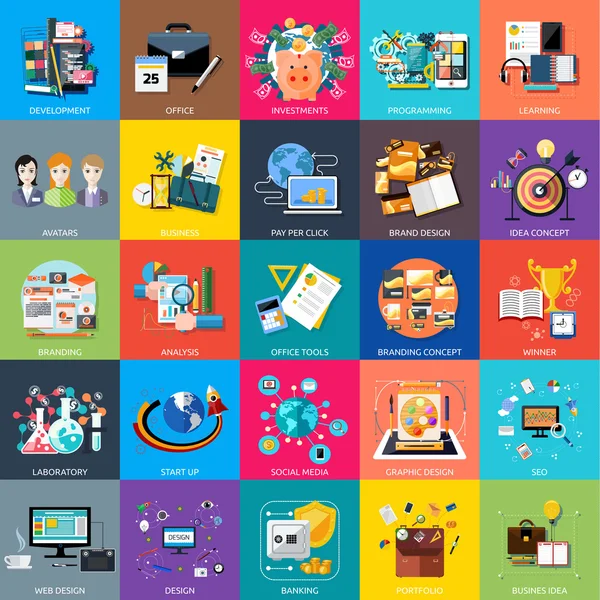 İş için afişler Icons set