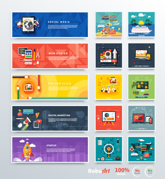 Gestión marketing digital planificación srartup — Vector de stock