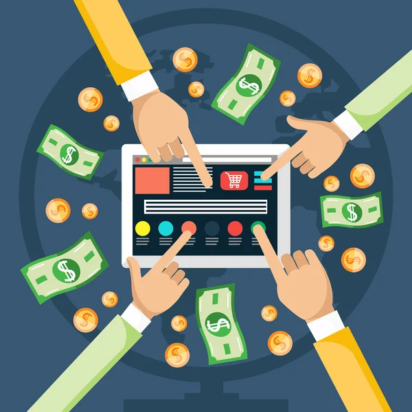 Pay per click internetes hirdetési modellt — Stock Vector