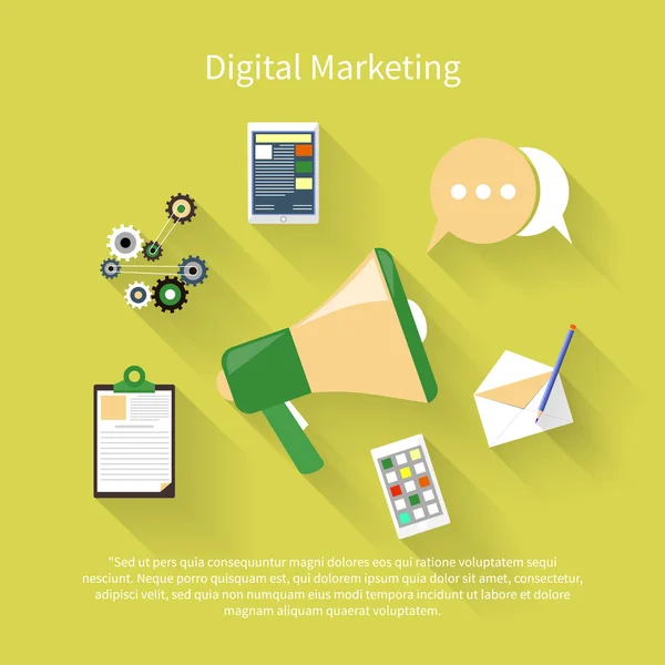Concetto di marketing digitale — Vettoriale Stock