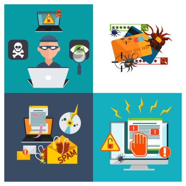 Hack hacker etkinlik virüsler ve istenmeyen e-posta