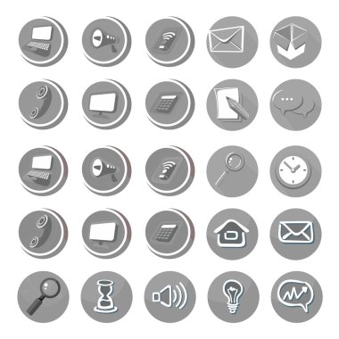 Elektronik aygıt simgelerini çizgi film tarzı