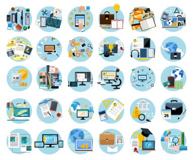 İş için afişler Icons set