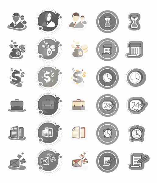 Icônes d'affaires et de gestion — Image vectorielle