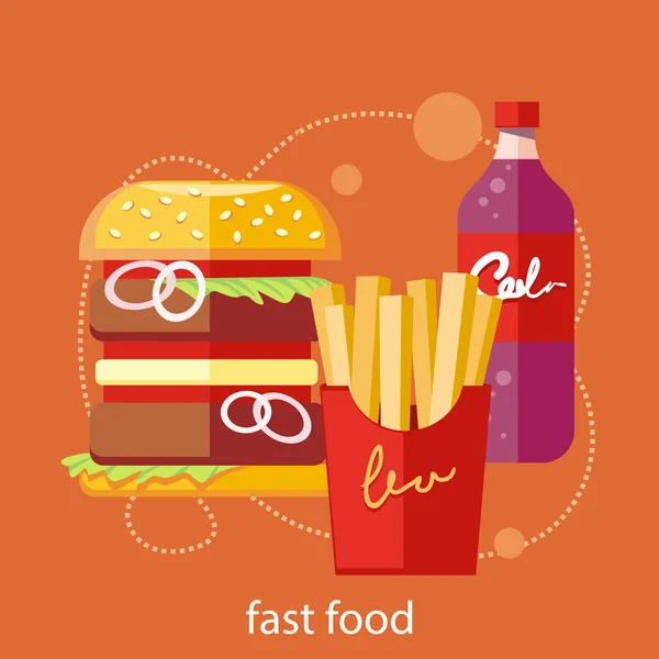 Icone fast food — Vettoriale Stock