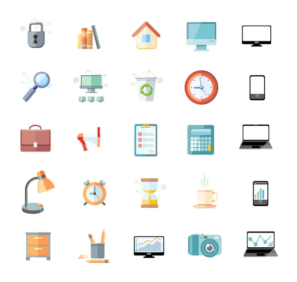 Office and time management icon set — Stock Vector
