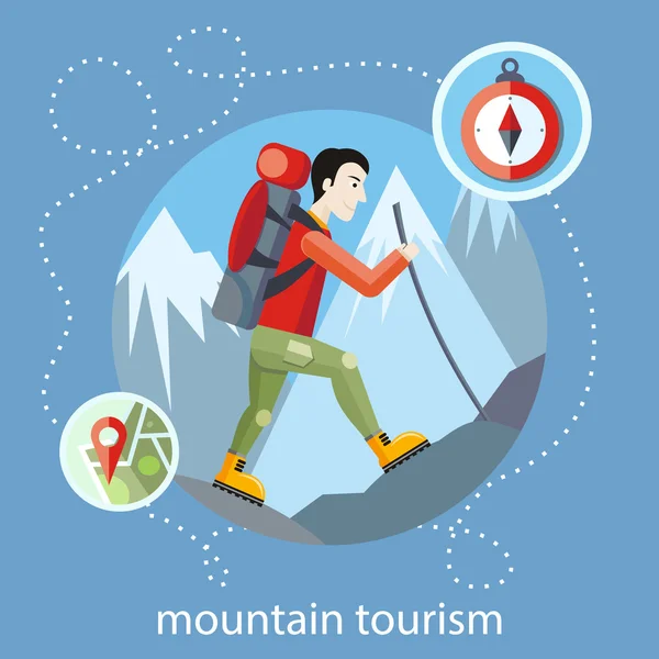 Dağ turizmi — Stok Vektör
