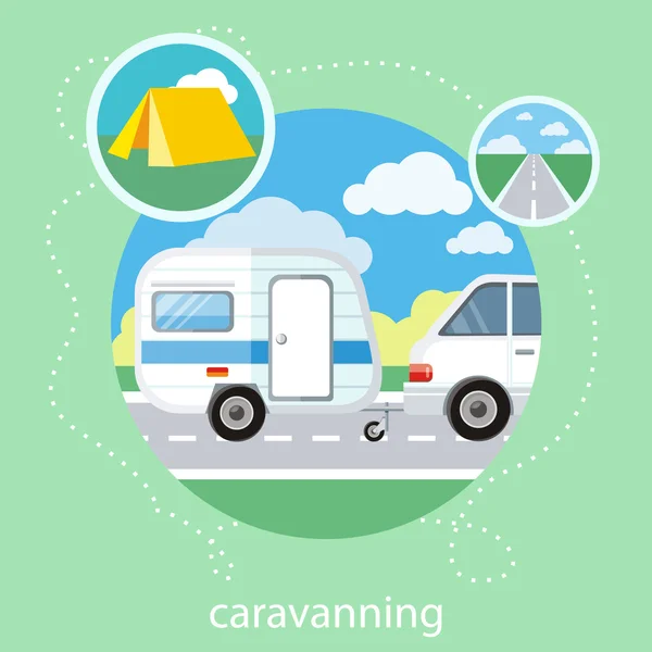 Caravaning 観光 — ストックベクタ