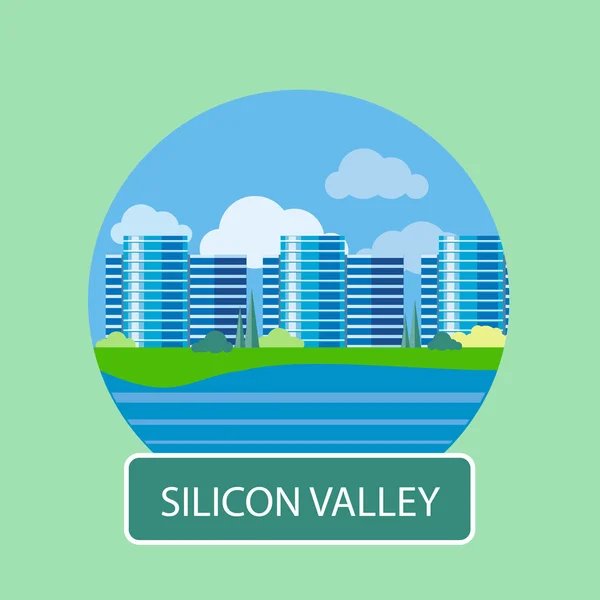 Kontorsbyggnad i Silicon Valley — Stock vektor