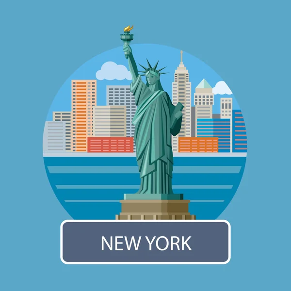 Vrijheidsbeeld, New York City — Stockvector