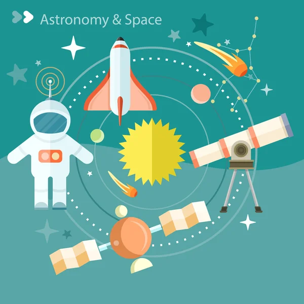 Przestrzeń i astronomia — Wektor stockowy