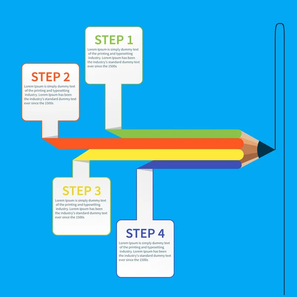 Business éducation crayon infographie option — Image vectorielle