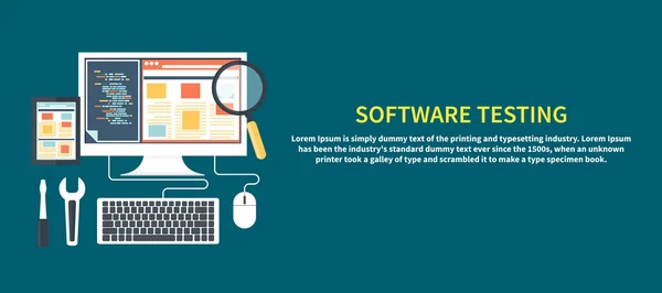 Concepto de prueba de software — Archivo Imágenes Vectoriales