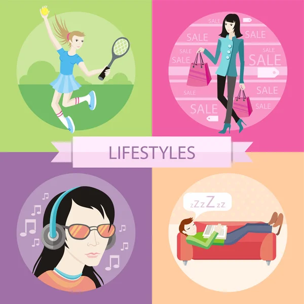 Lifestyles concepts — Stock Vector