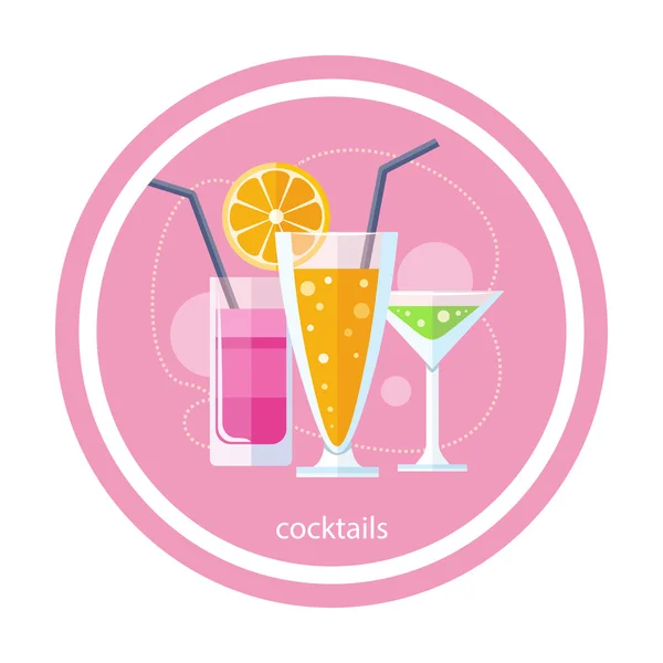 Conjunto de cócteles alcohólicos — Archivo Imágenes Vectoriales