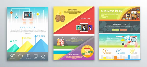 Brochures d'affaires infographiques bannières — Image vectorielle