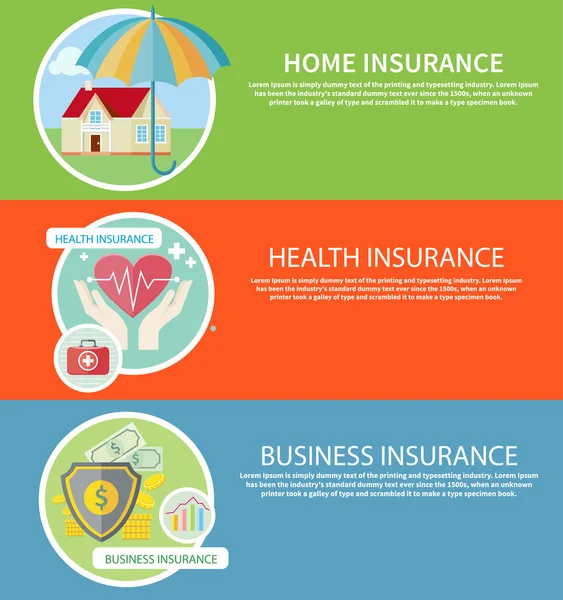 Insurance icons set — Stock Vector