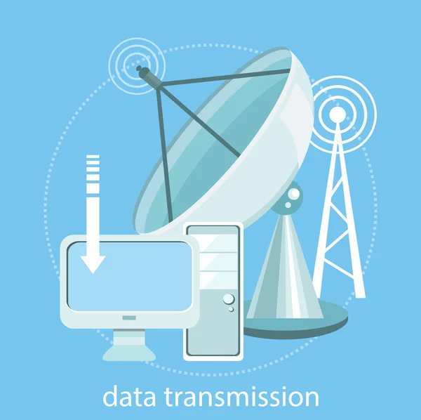 Datos de transmisión por satélite — Vector de stock