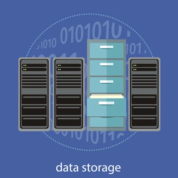 Concetto di archiviazione dati — Vettoriale Stock