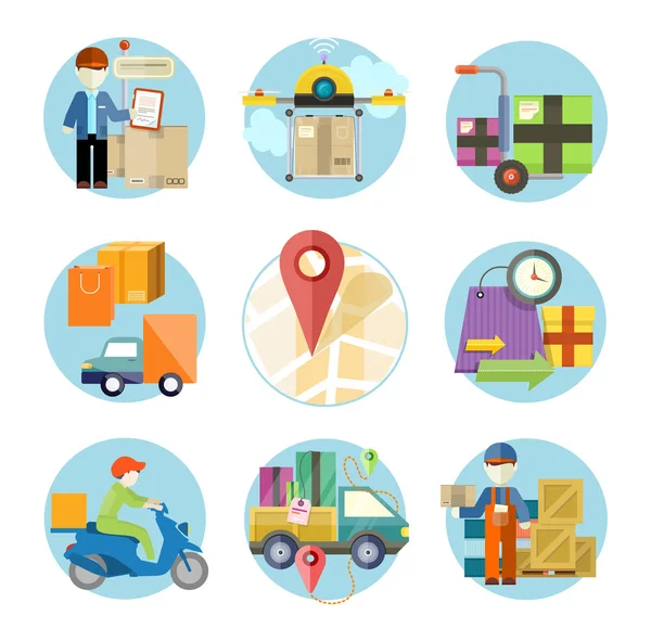 Concept of services in delivery goods — Stock Vector