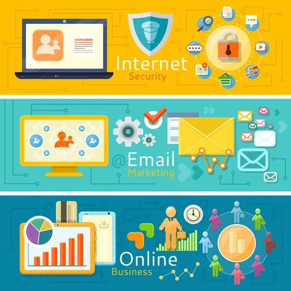 Электронный маркетинг, интернет-бизнес — стоковый вектор