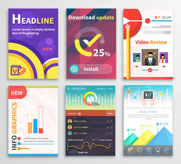 Infographic Business Brochures Banners Set — Stockvector