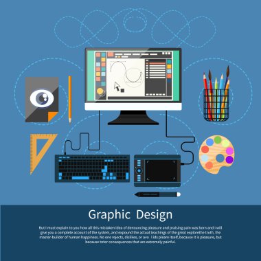 Grafik tasarım ve tasarımcı araçları kavramı