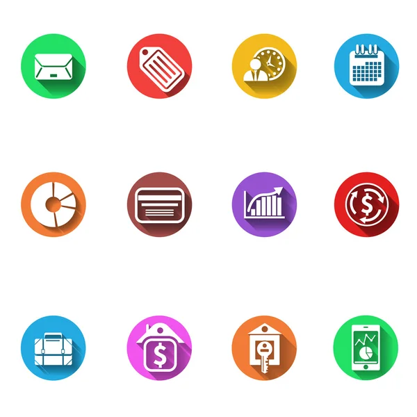 Business and finance flat design icons set — Stock Vector