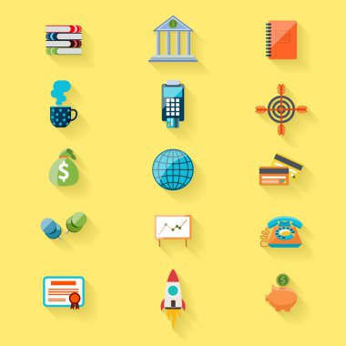 banka ve para Icon set