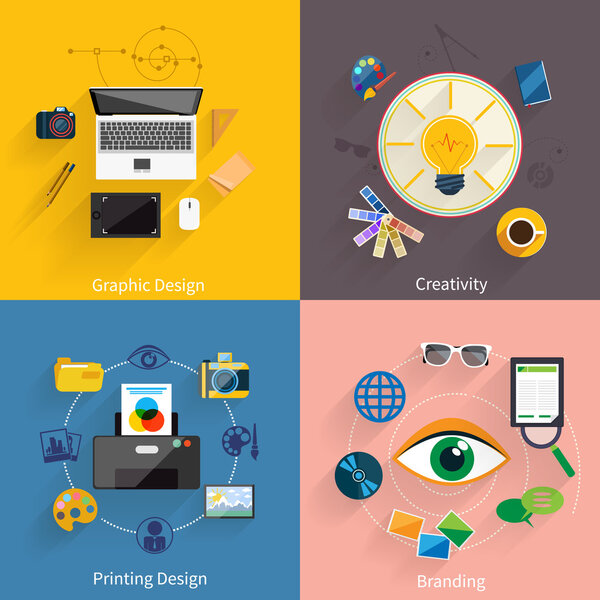 Creative idea, branding, graphic design icon set
