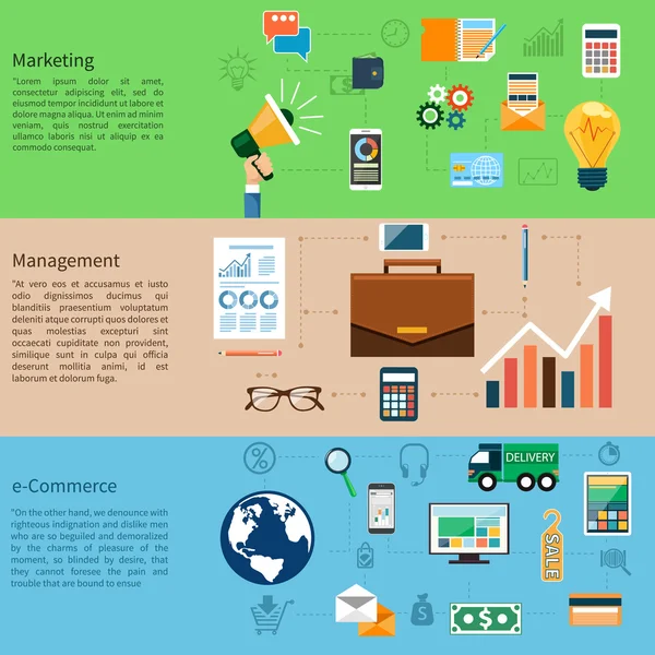 Marketing, gestion et e-commerce — Image vectorielle