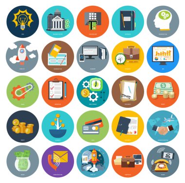 İş kavramları afişler kümesi