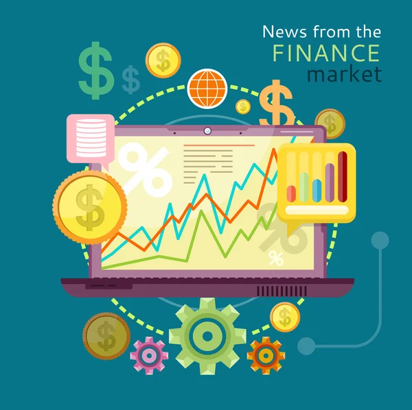 Wiadomości z rynku finansowego — Wektor stockowy