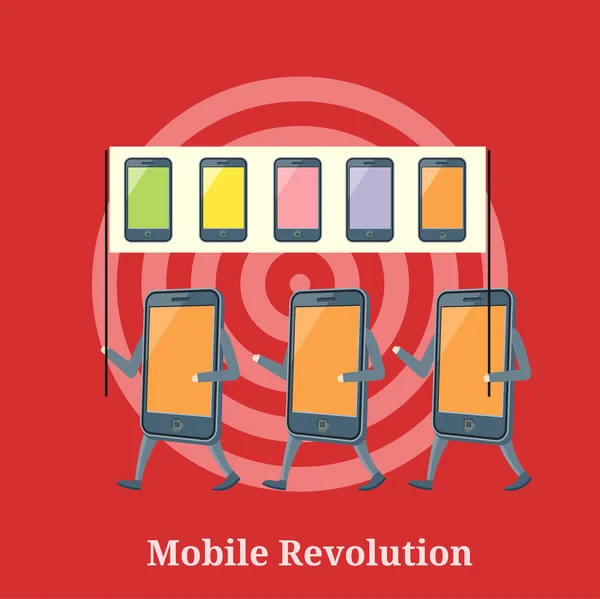 Concept van de mobiele revolutie — Stockvector